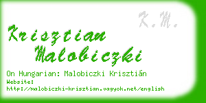 krisztian malobiczki business card